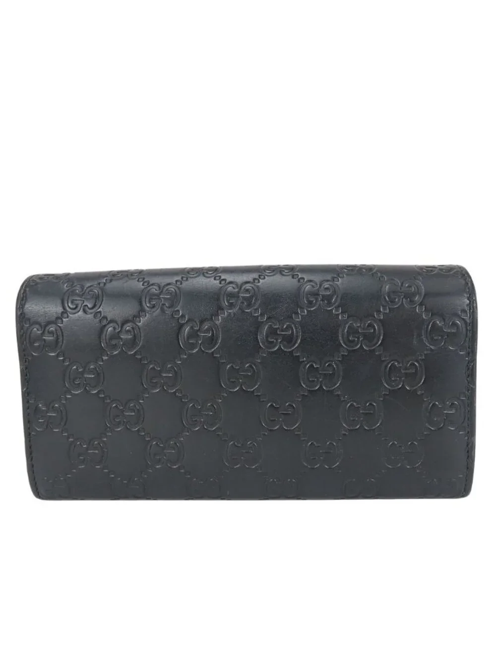 Gucci Wallet Ribbon Marais the Black Gold Guccissima Bifold - Picture 2 of 9